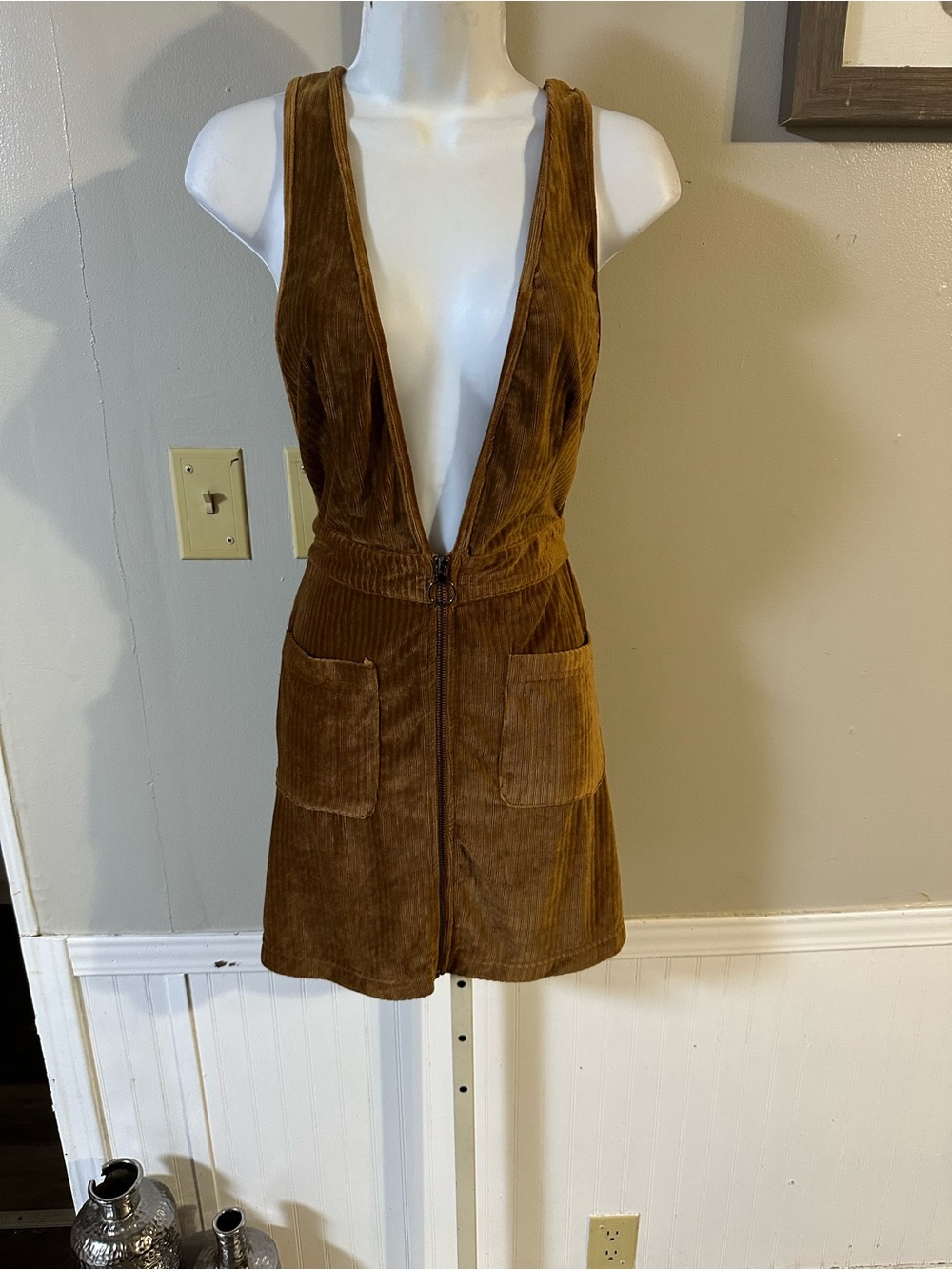 Moon River Brown Corduroy Mini Dress